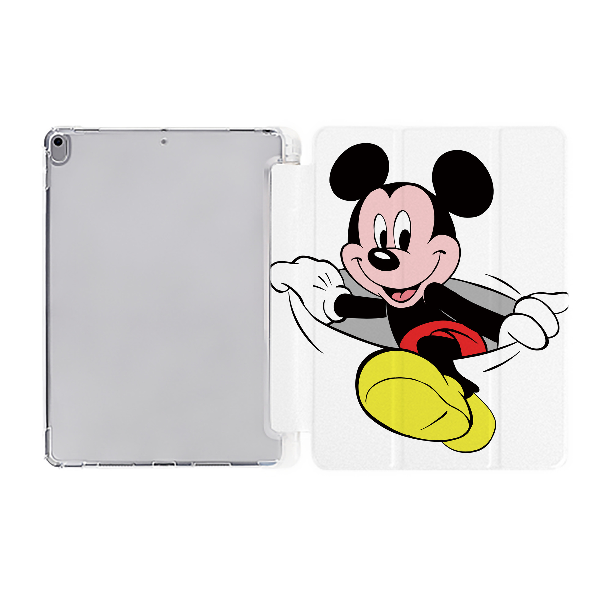 （画像用） ミッキーマウス Mickey Mouse IPad ケース ペン収納付き 三つ折りスタンド PUレザー×シリコン 対応機種9.5/10.5/10.9インチ